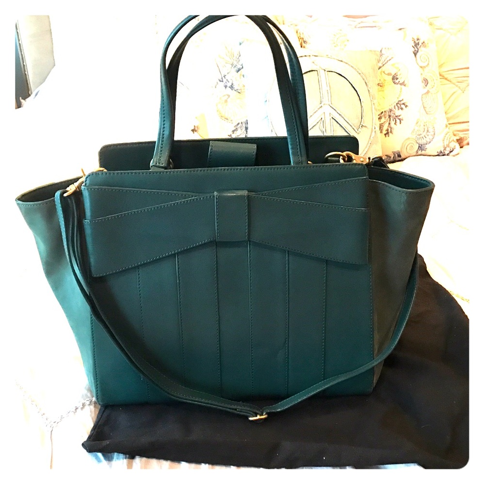 Zac Posen emerald green tote